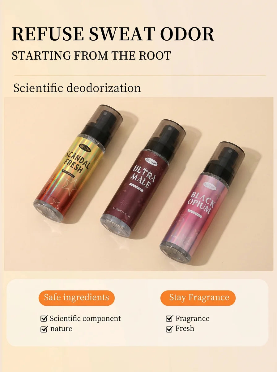 Unisex Body Fragrance Perfume Spray with Fresh Natural and Long-Lasting Deodorant Small and Portable Suitable for Use on Dates