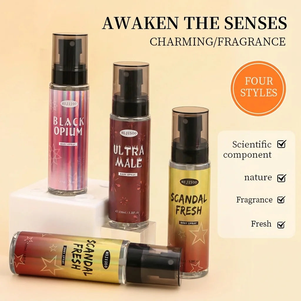 Unisex Body Fragrance Perfume Spray with Fresh Natural and Long-Lasting Deodorant Small and Portable Suitable for Use on Dates