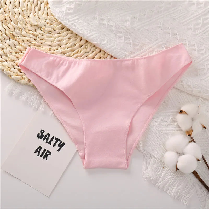 1PC Cotton Women Briefs Underwear Comfortable Women Panties Plus Size Female Underpants 7 Solid Color Breathable Lingerie M-2XL