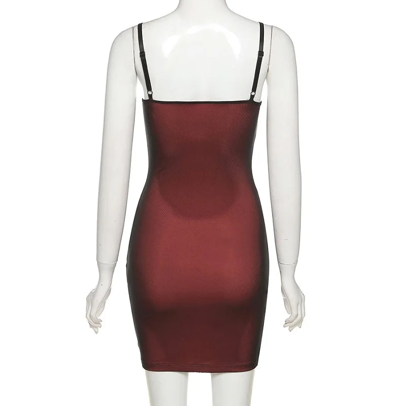 Yujie's high-end mesh double-layer sexy tight suspender, hip hugging split summer women's dress