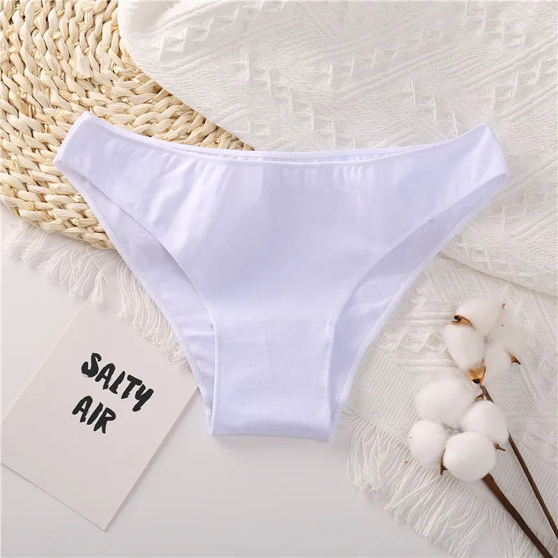 1PC Cotton Women Briefs Underwear Comfortable Women Panties Plus Size Female Underpants 7 Solid Color Breathable Lingerie M-2XL