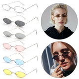Retro Fashion Designer Sunglasses for Women Men Vintage Small Oval Shades Black Red Metal Sun Glasses Trendy Streetwear Eyewear