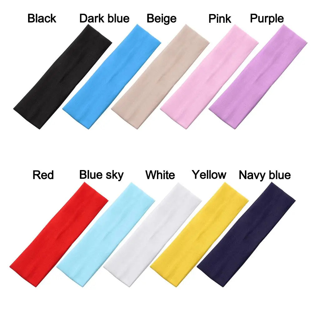 1PC Ribbon Fitness Yoga Headwear Sports Headbands Yoga Hair Bands Elastic Solid Color
