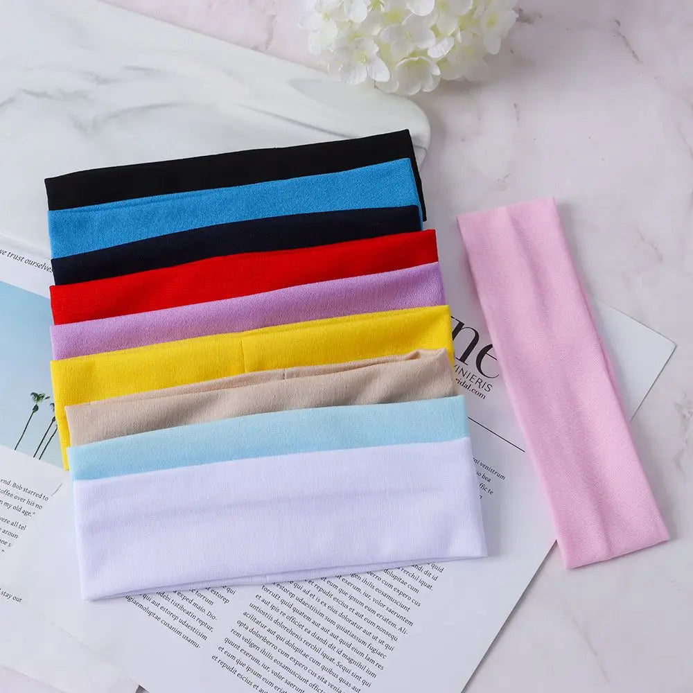 1PC Ribbon Fitness Yoga Headwear Sports Headbands Yoga Hair Bands Elastic Solid Color