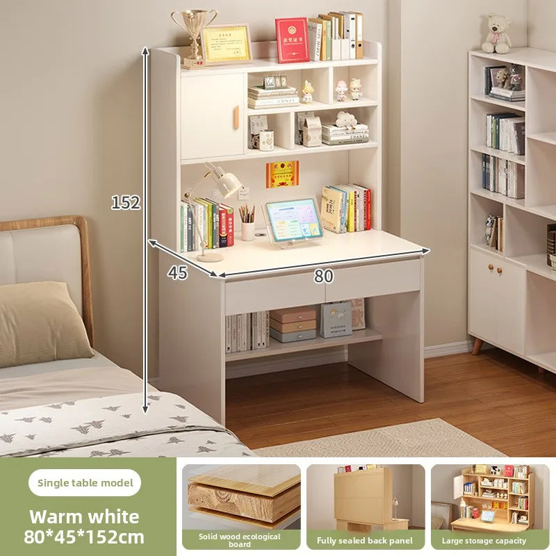 Precise Desk Home Modern Simple Bookshelf Integrated Student Bedroom Learning to Write With Drawing Desk Office Computer Desk