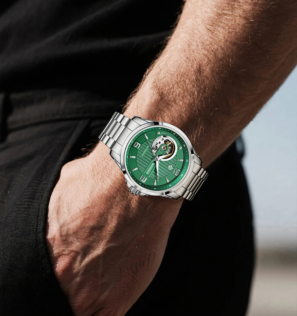 LIGE Fashion Luxury Mechanical Wristwatches Business Automatic Movement Hollow Waterproof Classic Casual Man Watch Reloj Hombre