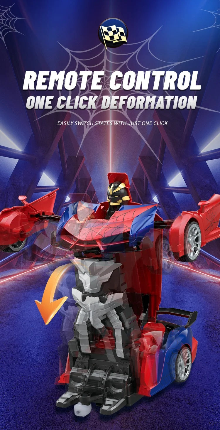 MESIONDY 1:18 Scale RC Car One Button Transform 360 Spin LED Lights 2.4GHz USB Rechargeable for 8-12 Yrs