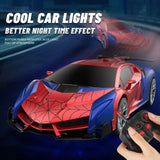 MESIONDY 1:18 Scale RC Car One Button Transform 360 Spin LED Lights 2.4GHz USB Rechargeable for 8-12 Yrs