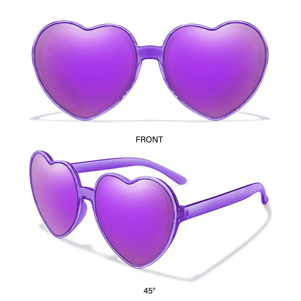 Trendy Cosplay Party Glasses Eyewear Heart-Shaped Sunglasses UV400 Protection Heart Sunglasses for Women Clout Goggle