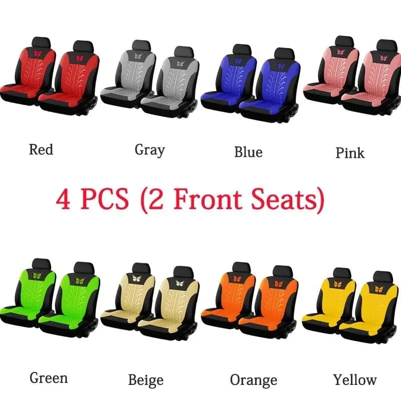 Car Seat Cover Full Set, Universal Butterfly Pattern Embroidery Auto Seat Cover Set