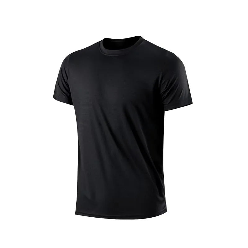 Men's Quick Dry Short Sleeve Gym Running Moisture Wicking Round Neck T-Shirt Training Exercise Gym Sport Shirt Tops Lightweight