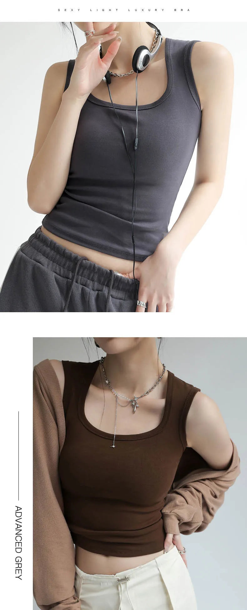 Women Solid U Neck Ribbed Tank Top Camisole Women Summer Basic Elastic Tank Top U Neck Solid Tank Top