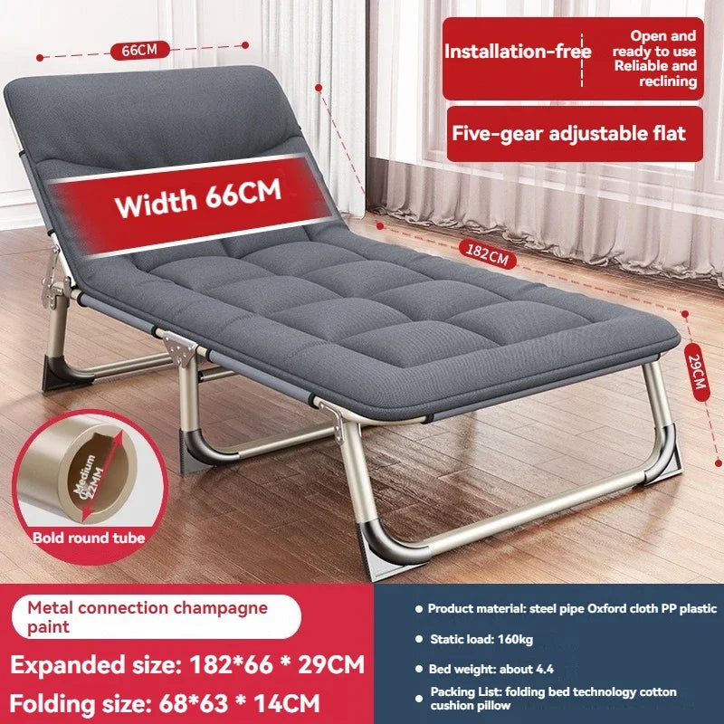 Household Goods Lounge Chair, Outdoor Camping, Simple Folding Bed,  Single Bed, Office Nap, Nap Bed, Marching Bed