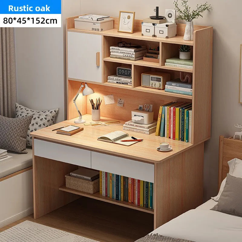 Precise Desk Home Modern Simple Bookshelf Integrated Student Bedroom Learning to Write With Drawing Desk Office Computer Desk