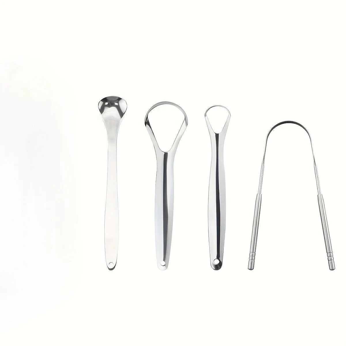 1/2/3/4pcs Tongue Scrapers for Adults Tough Metal Tongue Cleaner w/Storage Case Stainless Steel Tongue Scrubber for Fresh Breath