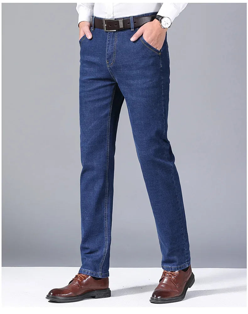 2025 Men's New Men's Fashion Casual Jeans Classic Style Casual Stretch Slim Fit Jeans Men's Denim Pants Black Blue Men's Style