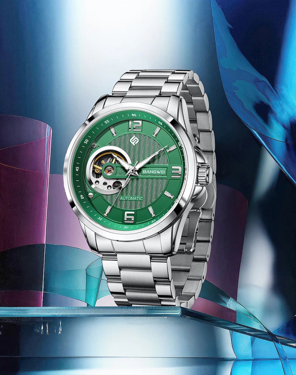 LIGE Fashion Luxury Mechanical Wristwatches Business Automatic Movement Hollow Waterproof Classic Casual Man Watch Reloj Hombre