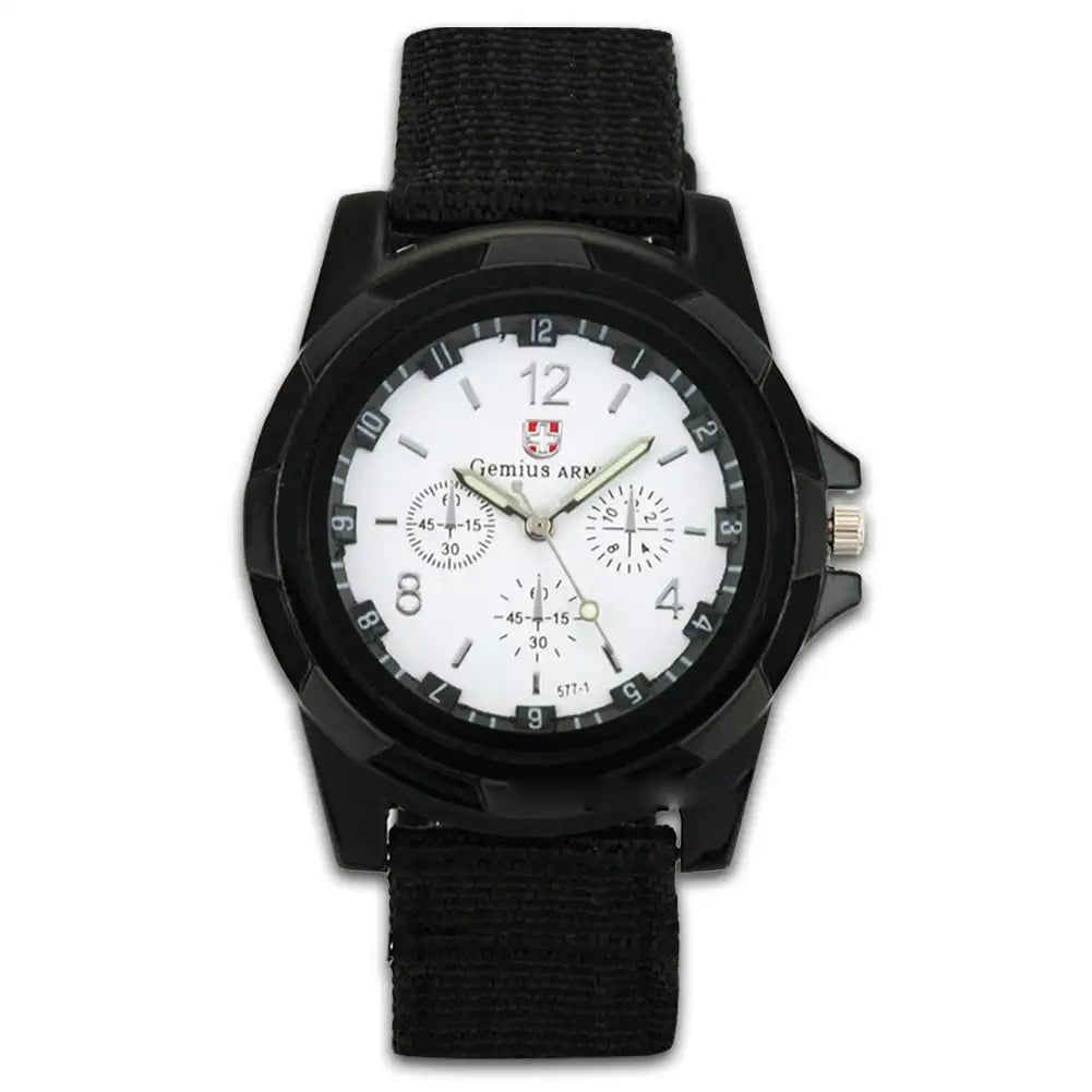 Men  Quartz Watch Nylon Watches Canvas Strap Casual Sports Wristwatch
