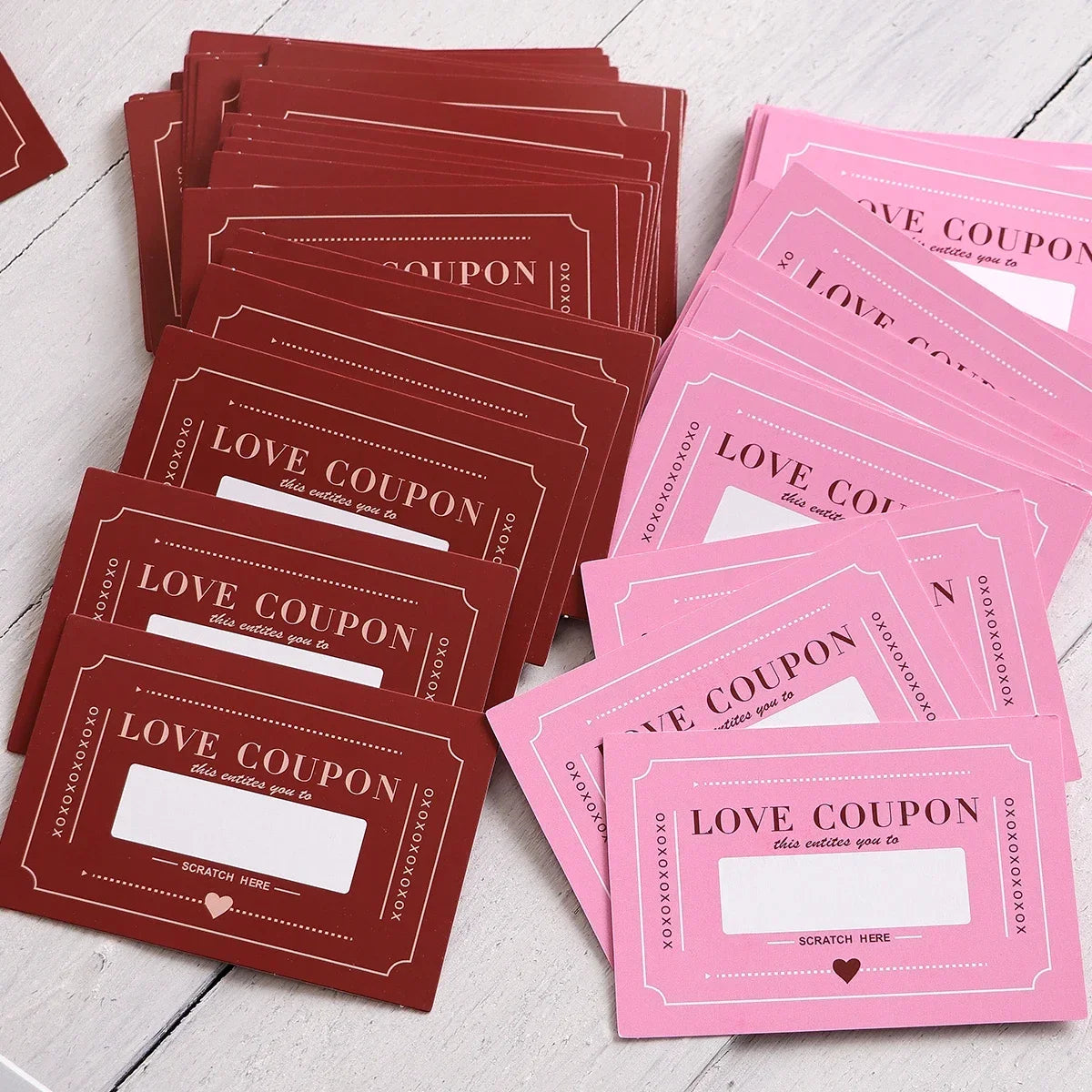 10 /20 PScratch Valentines Day Card Love Coupons Love Note Scratch Off Cards Valentine'S Day Anniversary Greeting Card DIY Gifts