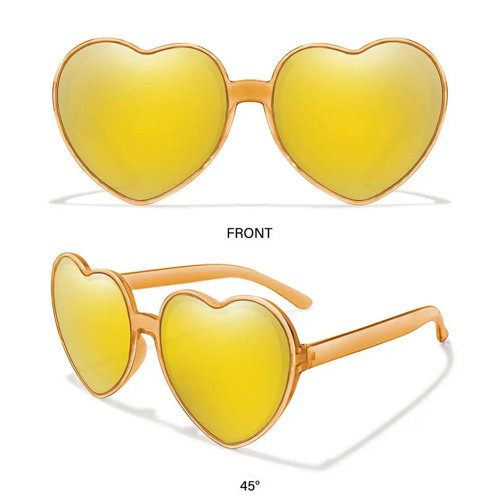 Trendy Cosplay Party Glasses Eyewear Heart-Shaped Sunglasses UV400 Protection Heart Sunglasses for Women Clout Goggle