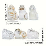 Creative Cat Hair Storage Capsule Transparent Cute Cat/Dog Charm Resin Pendant With Key Ring for Pet Lover DIY Memorial Keychain