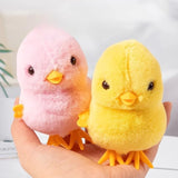Little Duck Wind Up Toys Yellow Jumping Chick Cute Plush Simulation Educational Walking Chicken Interesting Toy For Kids