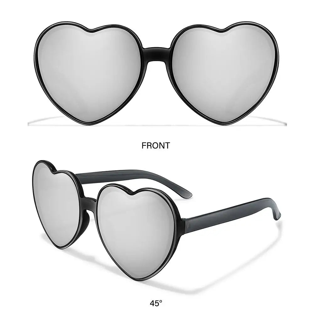 Trendy Cosplay Party Glasses Eyewear Heart-Shaped Sunglasses UV400 Protection Heart Sunglasses for Women Clout Goggle