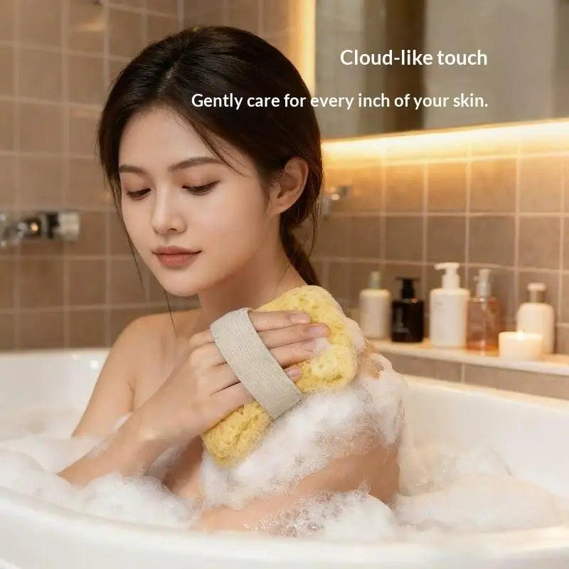 Ultra Soft Bath Sponge With Non-Slip Cotton Strap Rich Foaming Body Scrubber Multi-use Shower Exfoliating Body Cleansing Tool{S}