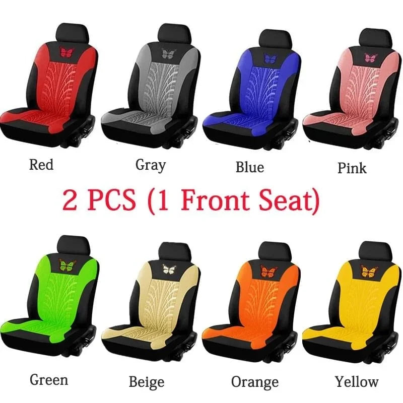 Car Seat Cover Full Set, Universal Butterfly Pattern Embroidery Auto Seat Cover Set