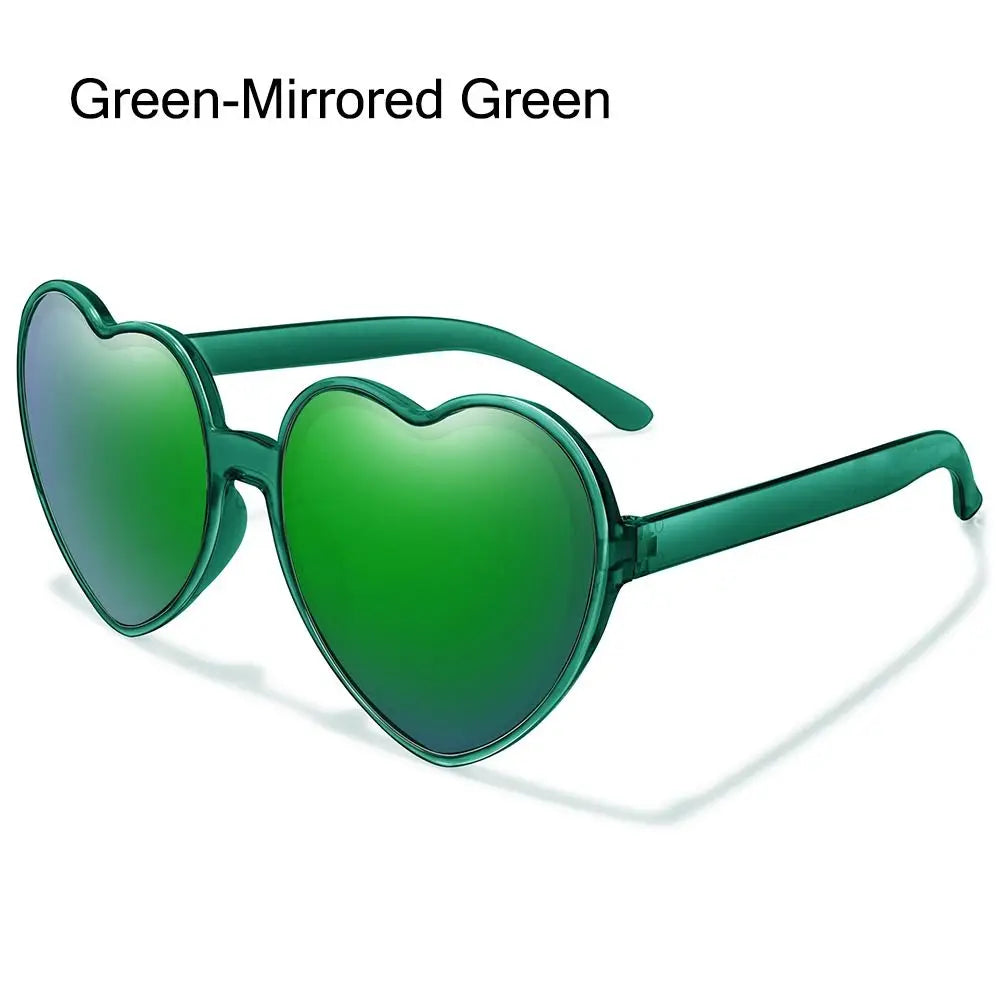 Trendy Cosplay Party Glasses Eyewear Heart-Shaped Sunglasses UV400 Protection Heart Sunglasses for Women Clout Goggle