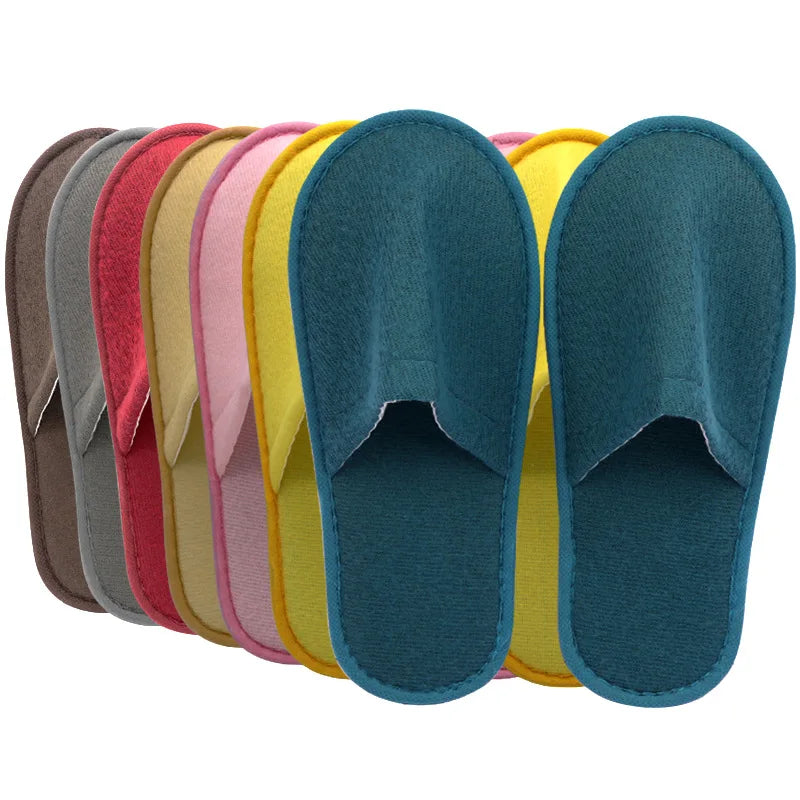 Women Indoor Slipper travel portable Spa Hotel Slipper Spring Summer shoes Woman House Flat Floor Soft Silent Slides for Bedroom