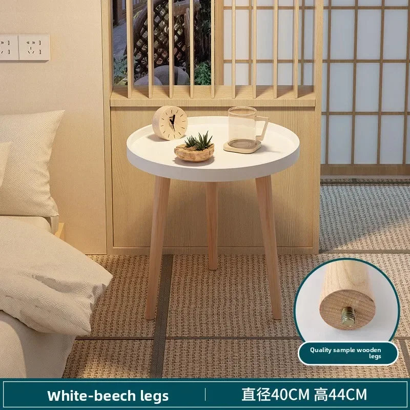 Small round table small apartment bedside table bedroom coffee table rack