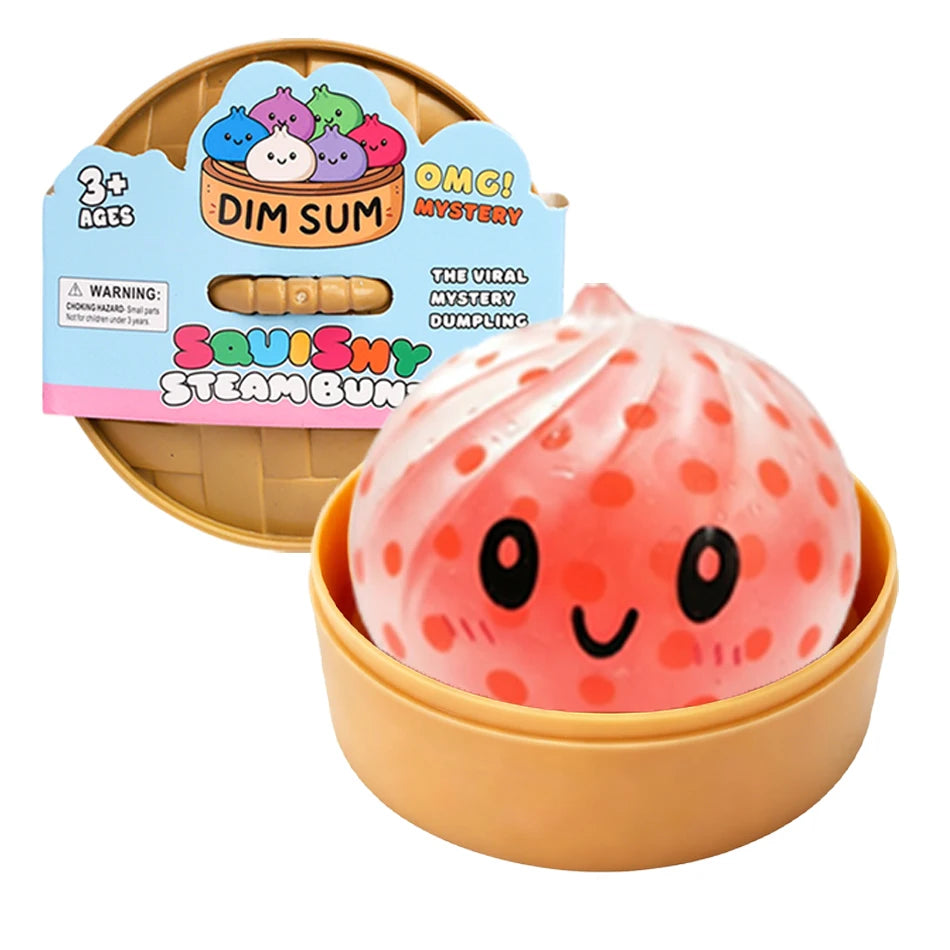 Blind Box Colorful Glitter Dumpling Glitter Dumpling Squishy with Box Mini Dumplings Sensory Squeeze Toy for Stress Relief