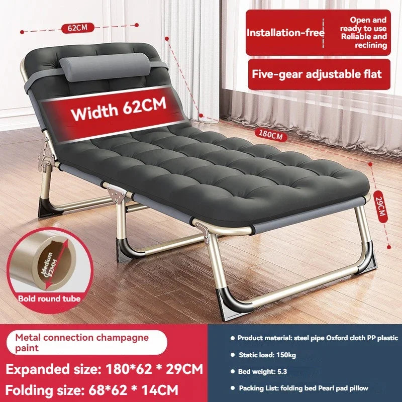 Household Goods Lounge Chair, Outdoor Camping, Simple Folding Bed,  Single Bed, Office Nap, Nap Bed, Marching Bed