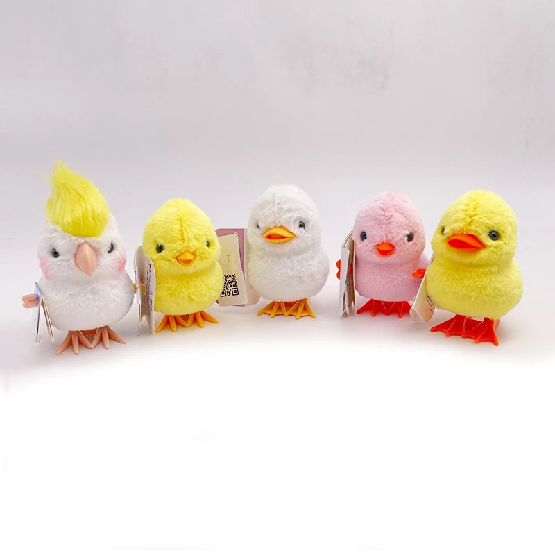 Little Duck Wind Up Toys Yellow Jumping Chick Cute Plush Simulation Educational Walking Chicken Interesting Toy For Kids