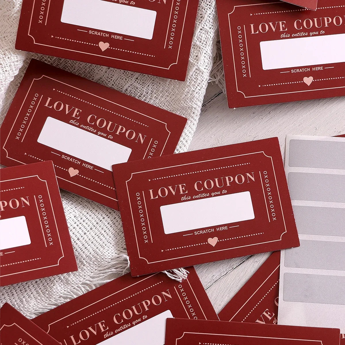 10 /20 PScratch Valentines Day Card Love Coupons Love Note Scratch Off Cards Valentine'S Day Anniversary Greeting Card DIY Gifts
