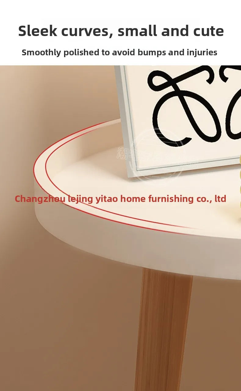 Small round table small apartment bedside table bedroom coffee table rack