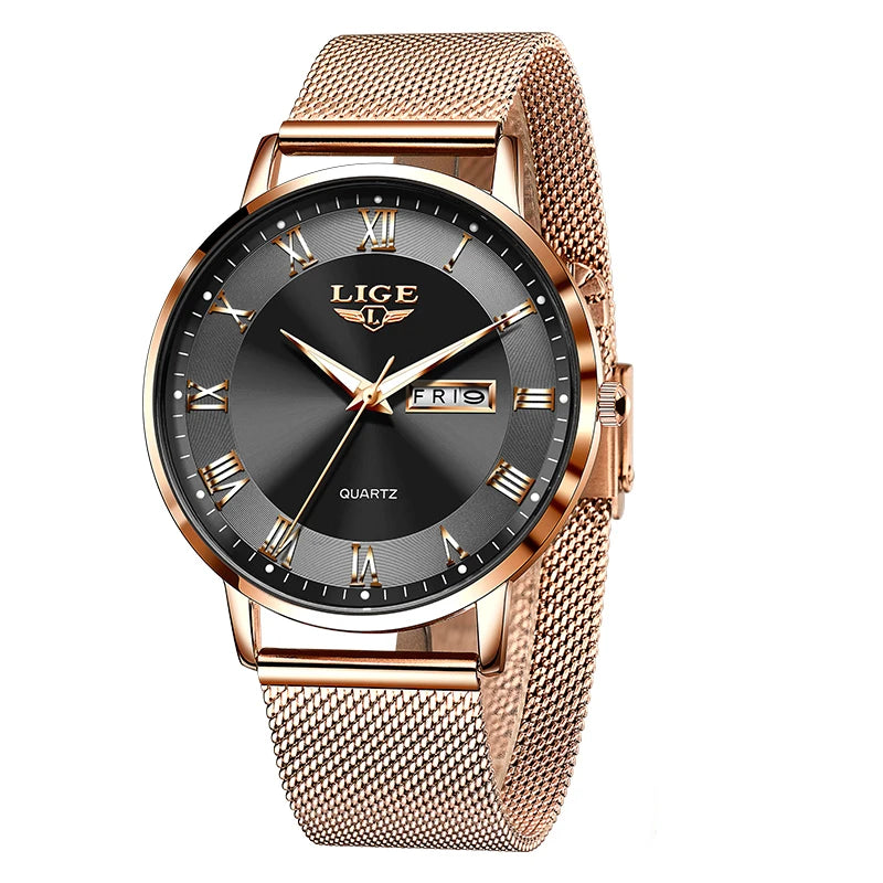 LIGE New Creative Ladies Watches Fashion Waterproof Quartz Watch For Women Casual Sport Bracelet Watch Female Relogio Feminino