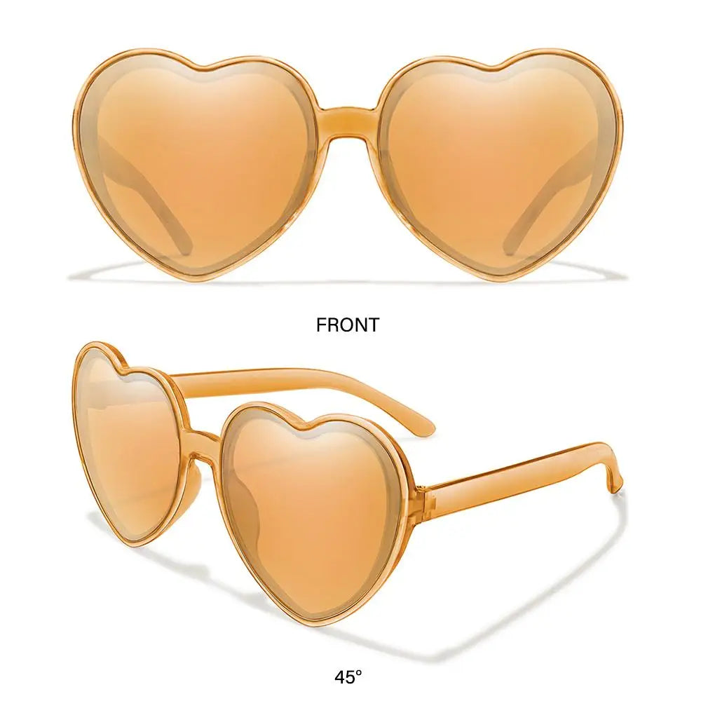 Trendy Cosplay Party Glasses Eyewear Heart-Shaped Sunglasses UV400 Protection Heart Sunglasses for Women Clout Goggle