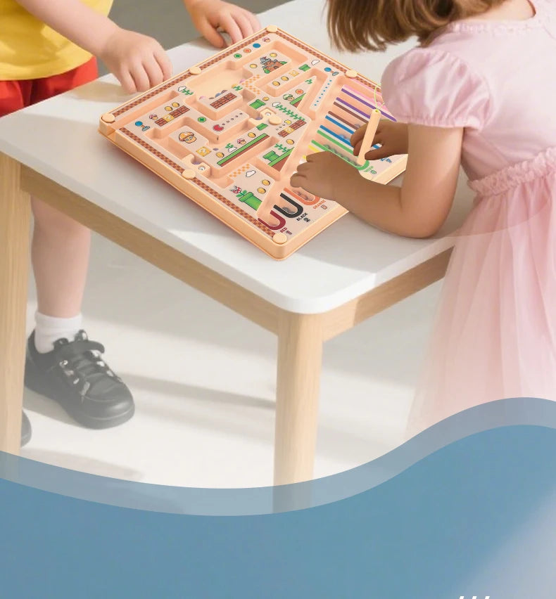 Magnetic Wooden Maze Learning Board