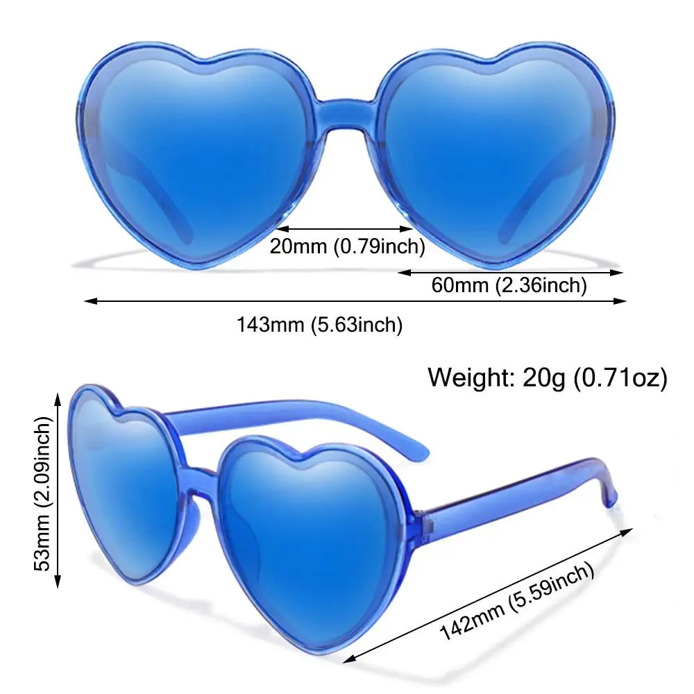 Trendy Cosplay Party Glasses Eyewear Heart-Shaped Sunglasses UV400 Protection Heart Sunglasses for Women Clout Goggle
