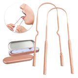 1/3Pcs Pure Copper Tongue Scraper With Metal Box Oral Cleaner Brush Fresh Cleaning Hygiene High Quality Tounge Scraper 3 styles