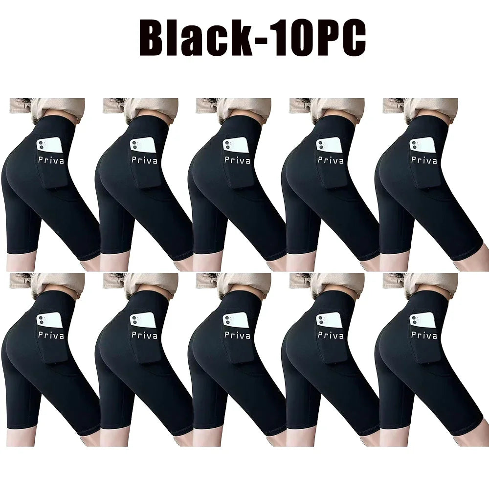 Ladies Yoga Shorts High Waist Tight Fitness 2-in-1 Workout Streetwear Casual Gym Running Activewear Comfy Shorts