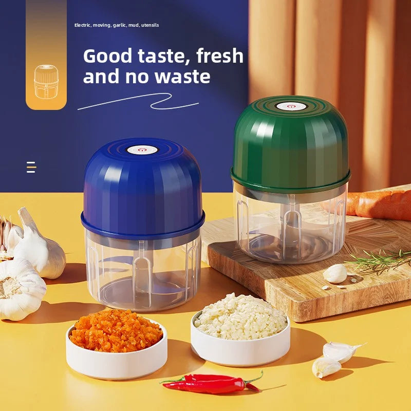 1 set of garlic puree machine 260ml wireless rechargeable electric vegetable chopper garlic grinder kitchen tool food mixer