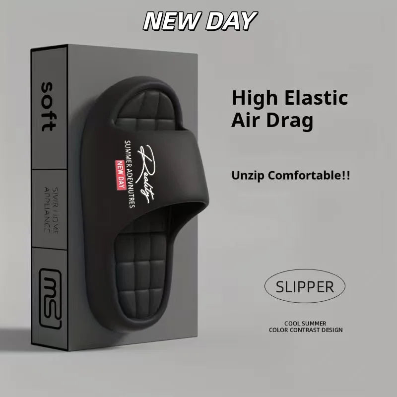 High Elastic Air-sensitive Thick-soled Slippers for Summer Wear, Soft-soled Non-slip Sandals Are Unisex for Home Bathing