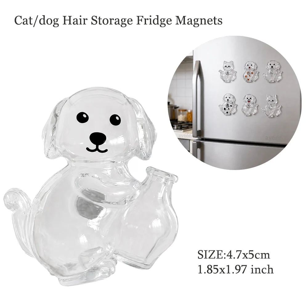 Creative Cat Hair Storage Capsule Transparent Cute Cat/Dog Charm Resin Pendant With Key Ring for Pet Lover DIY Memorial Keychain
