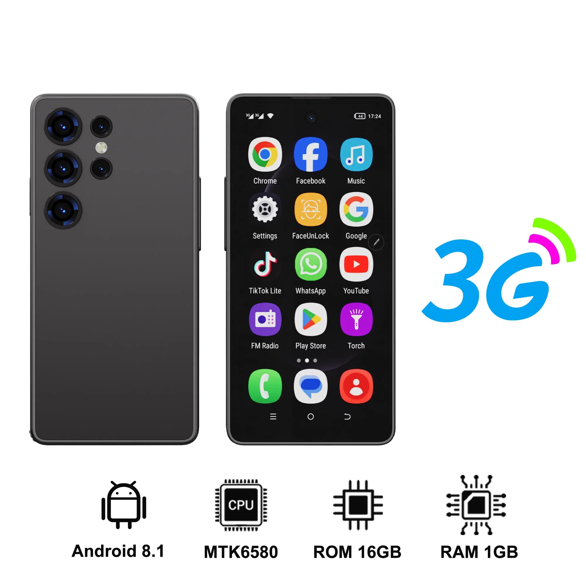 SERVO Mini Smartphone Android 8.1 Built in Stylus 4" Display 16GB ROM Face Unlock GPS WIFI Play Store 3G WCDMA Tiny Mobile Phone