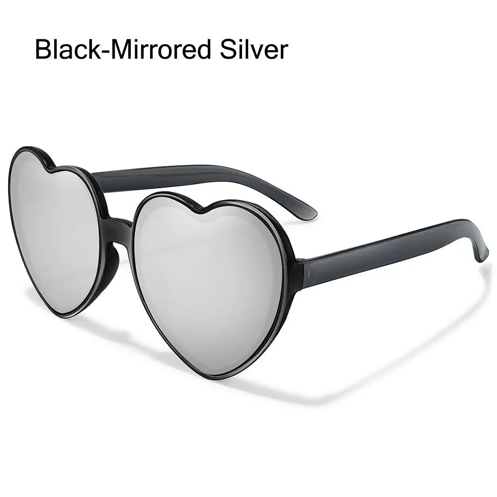Trendy Cosplay Party Glasses Eyewear Heart-Shaped Sunglasses UV400 Protection Heart Sunglasses for Women Clout Goggle