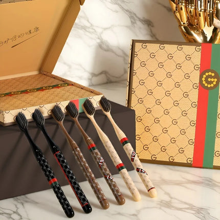 Luxury Soft Bristle Toothbrush Set – Premium Adult Oral Care (6PCS Gift Box)