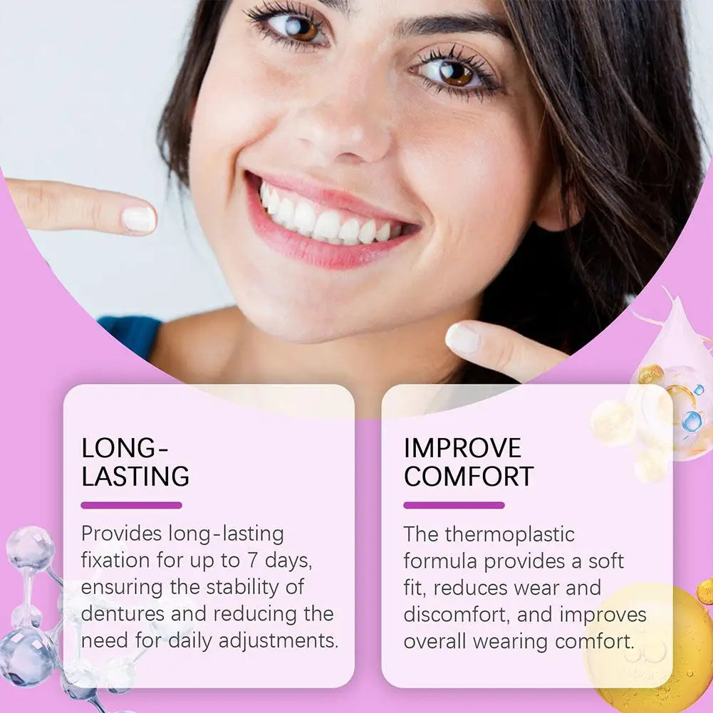 Cushion Grip Thermoplastic Denture Adhesive Improves Denture Fit Comfort & Stability Non-Glue Adhesive Hold Denture Adhesive